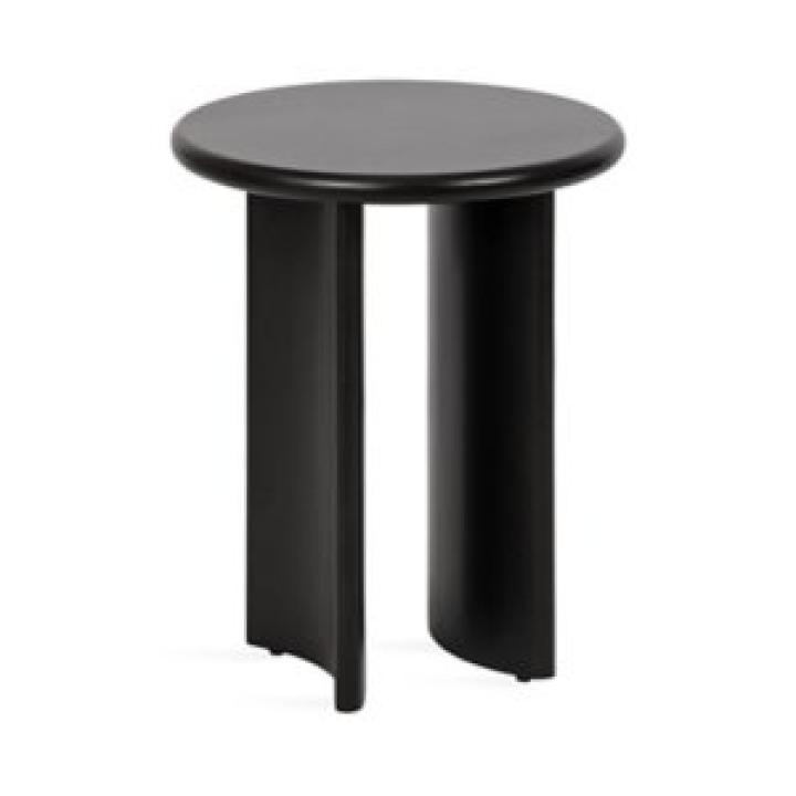 Black Round Ellie Wood Accent Table