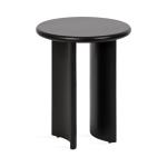 Black Round Ellie Wood Accent Table