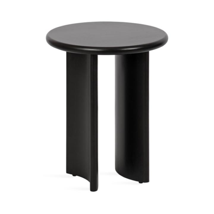 Black Round Ellie Wood Accent Table