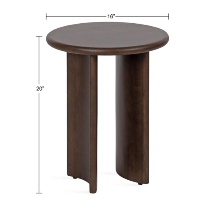 Dark Brown Round Ellie Accent Table