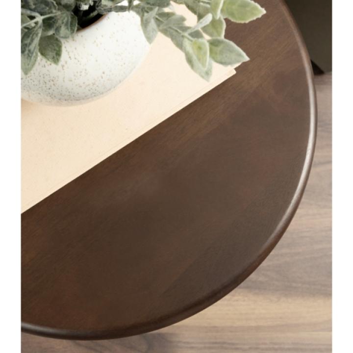 Dark Brown Round Ellie Accent Table
