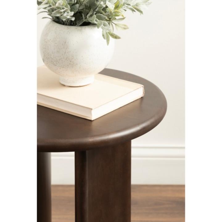 Dark Brown Round Ellie Accent Table