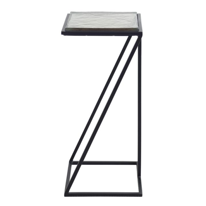 Black Metal Angled Frame Accent Table