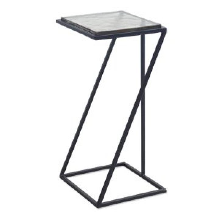 Black Metal Angled Frame Accent Table