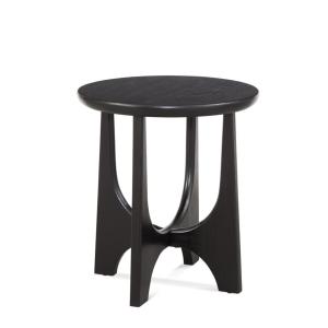 Black Matte Round Accent Table