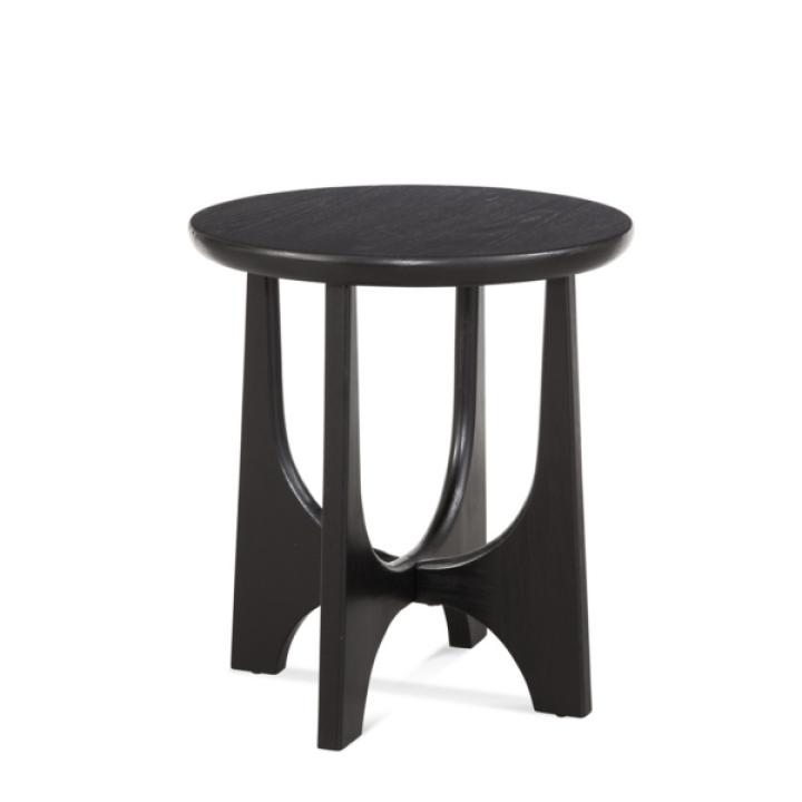 Black Matte Round Accent Table