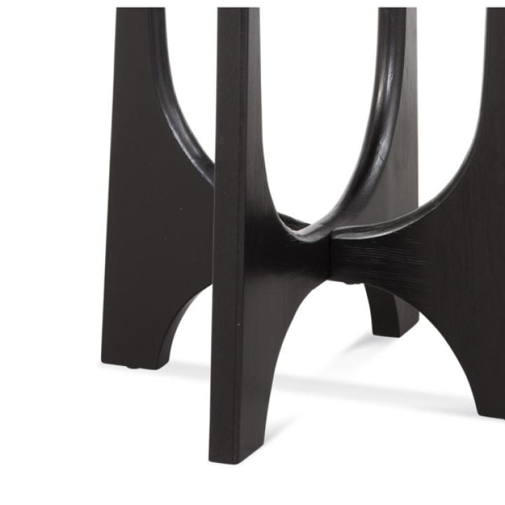 Black Matte Round Accent Table