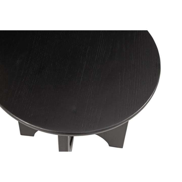 Black Matte Round Accent Table