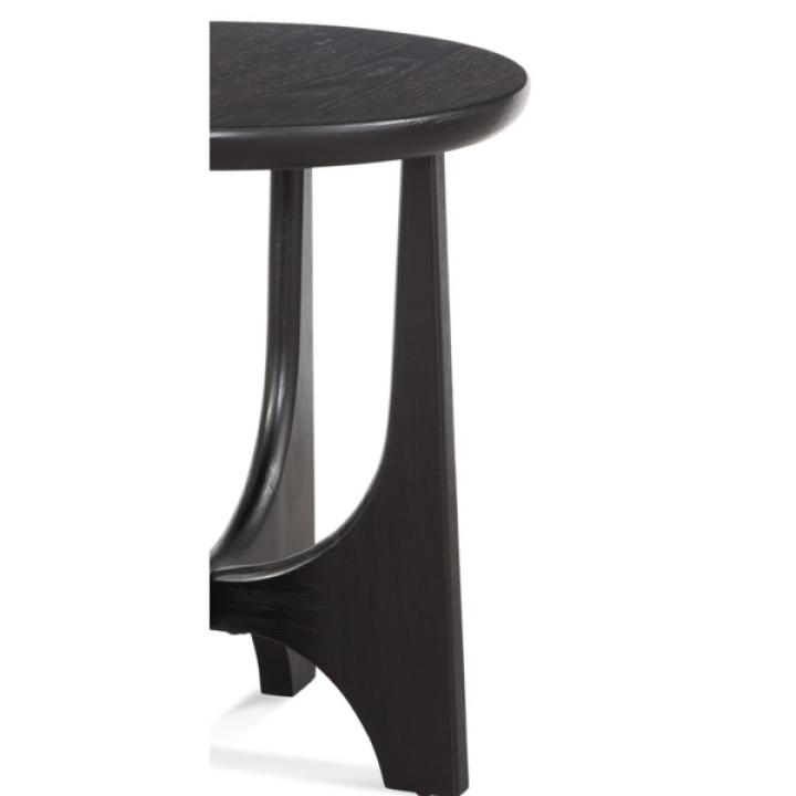 Black Matte Round Accent Table