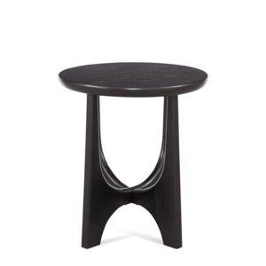Black Matte Round Accent Table