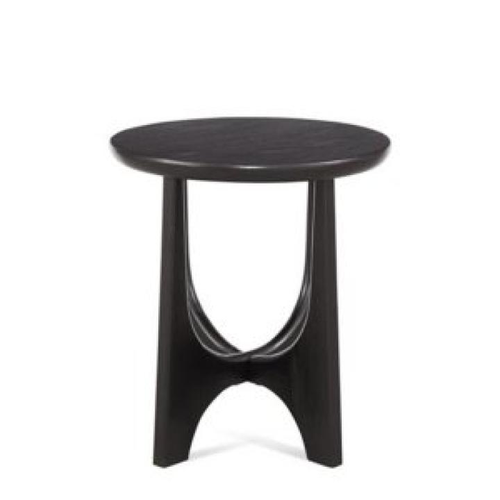 Black Matte Round Accent Table
