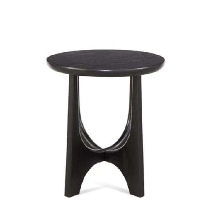 Black Matte Round Accent Table