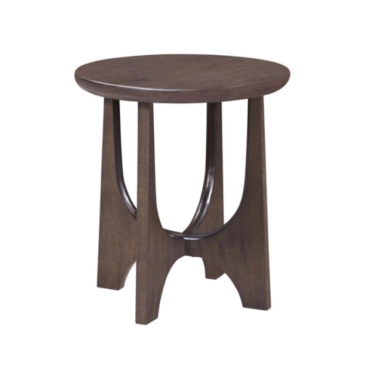 Brown Matte Round Accent Table