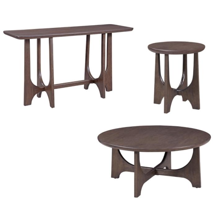 Brown Matte Round Accent Table