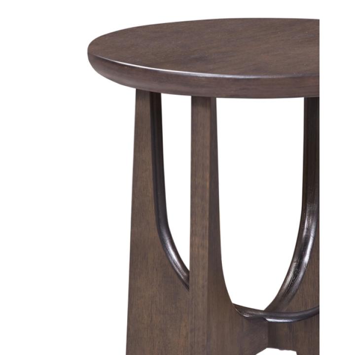 Brown Matte Round Accent Table