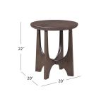 Brown Matte Round Accent Table