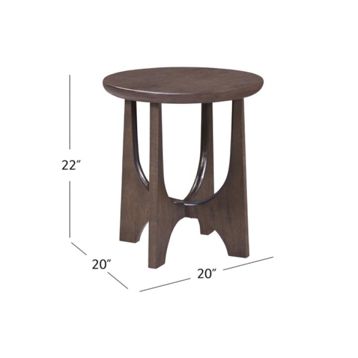 Brown Matte Round Accent Table
