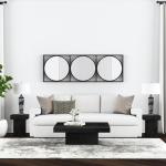 Black Square Padula Pedestal Accent Table