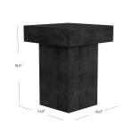 Black Square Padula Pedestal Accent Table