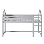 Gray Wood Skyler Low Profile Twin Loft Bed