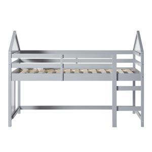 Gray Wood Skyler Low Profile Twin Loft Bed