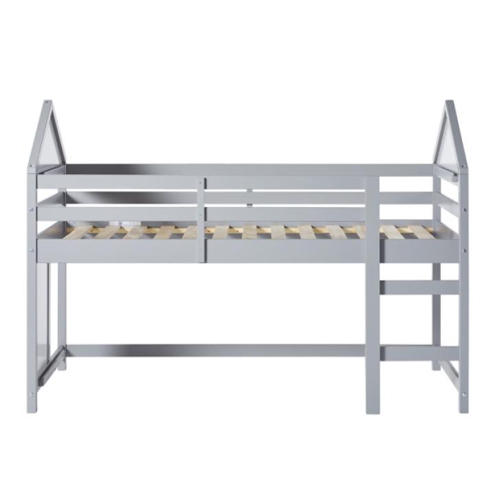Gray Wood Skyler Low Profile Twin Loft Bed
