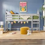 Gray Wood Skyler Low Profile Twin Loft Bed