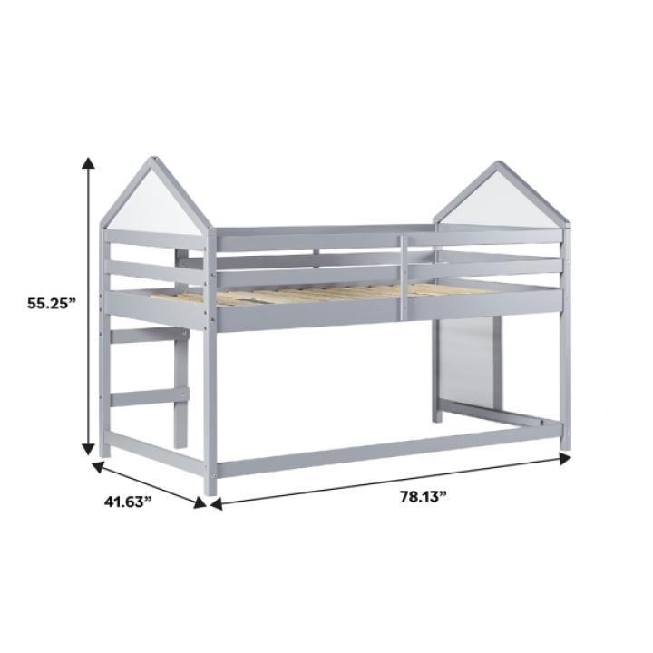 Gray Wood Skyler Low Profile Twin Loft Bed