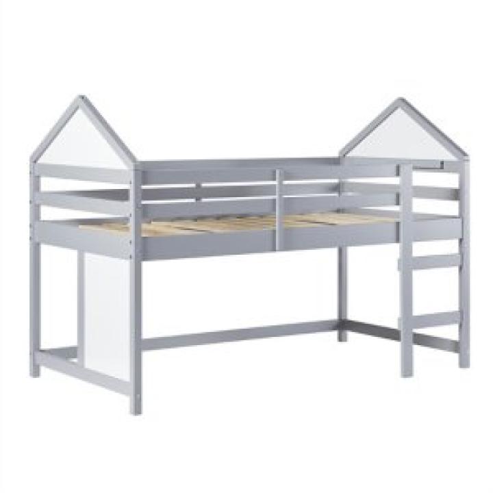 Gray Wood Skyler Low Profile Twin Loft Bed