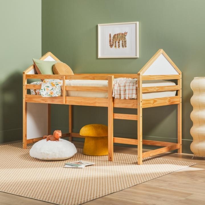 Natural Wood Skyler Low Profile Twin Loft Bed