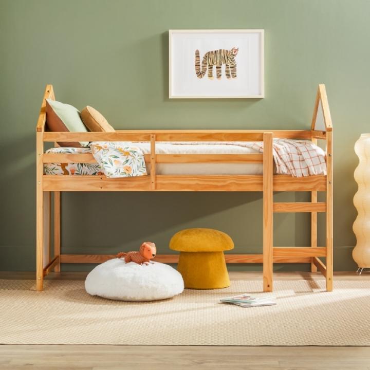 Natural Wood Skyler Low Profile Twin Loft Bed