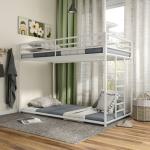 White Metal Low Profile Harrow Twin Bunk Bed