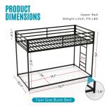 White Metal Low Profile Harrow Twin Bunk Bed