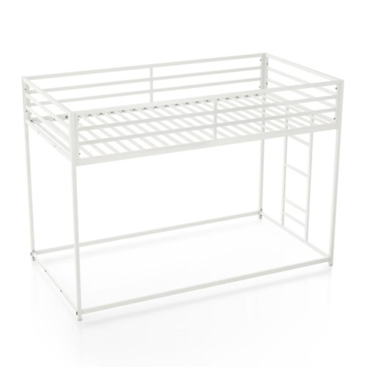 White Metal Low Profile Harrow Twin Bunk Bed