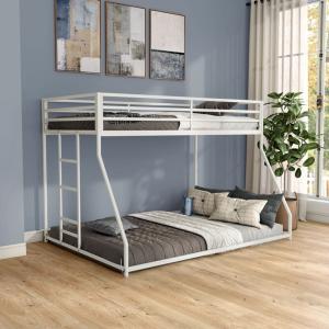 White Metal Porter Twin Over Full Bunk Bed