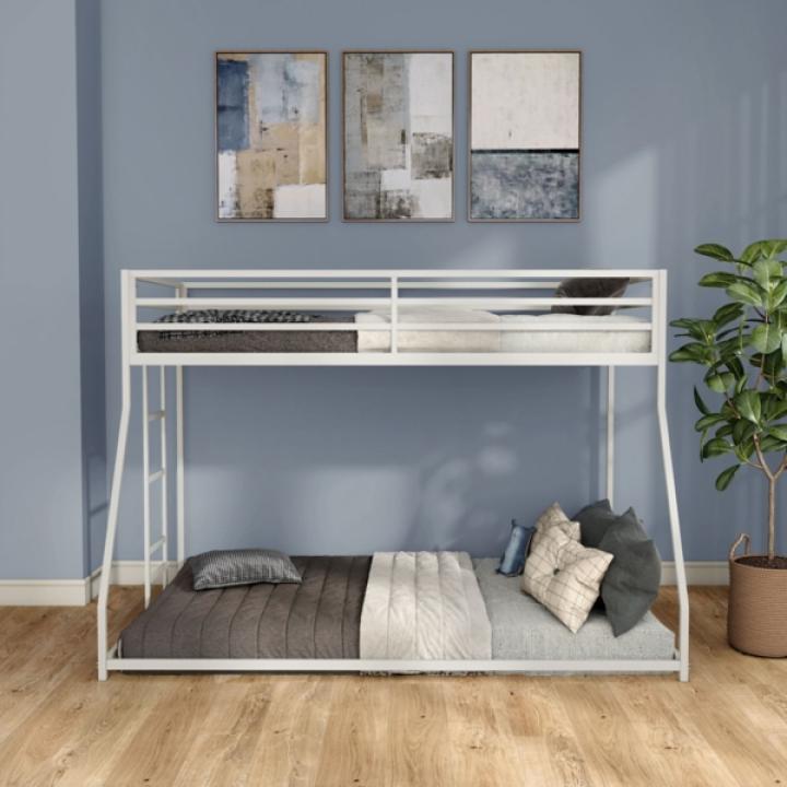 White Metal Porter Twin Over Full Bunk Bed