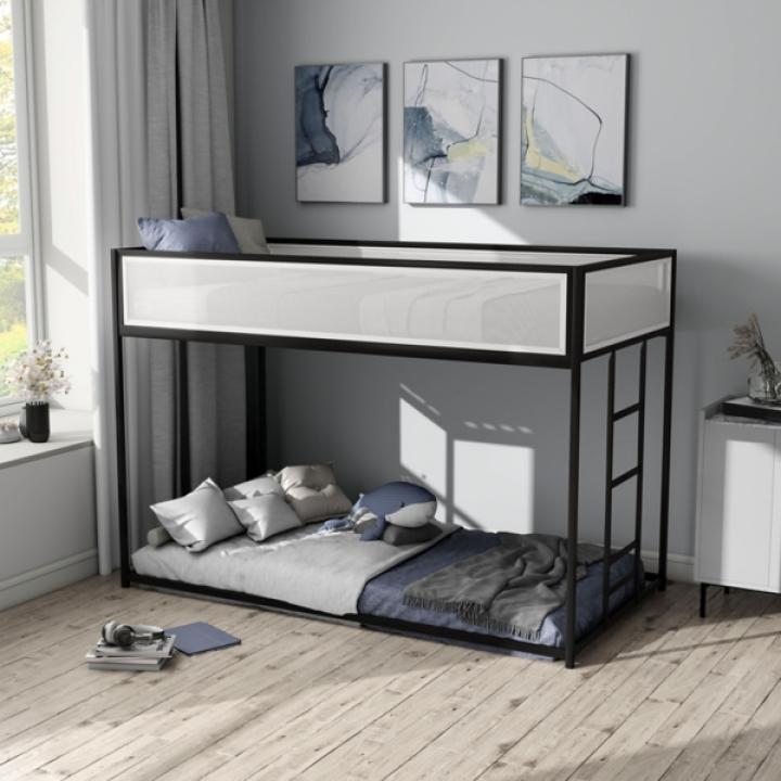 Black & White Mesh Nellie Twin Bunk Bed