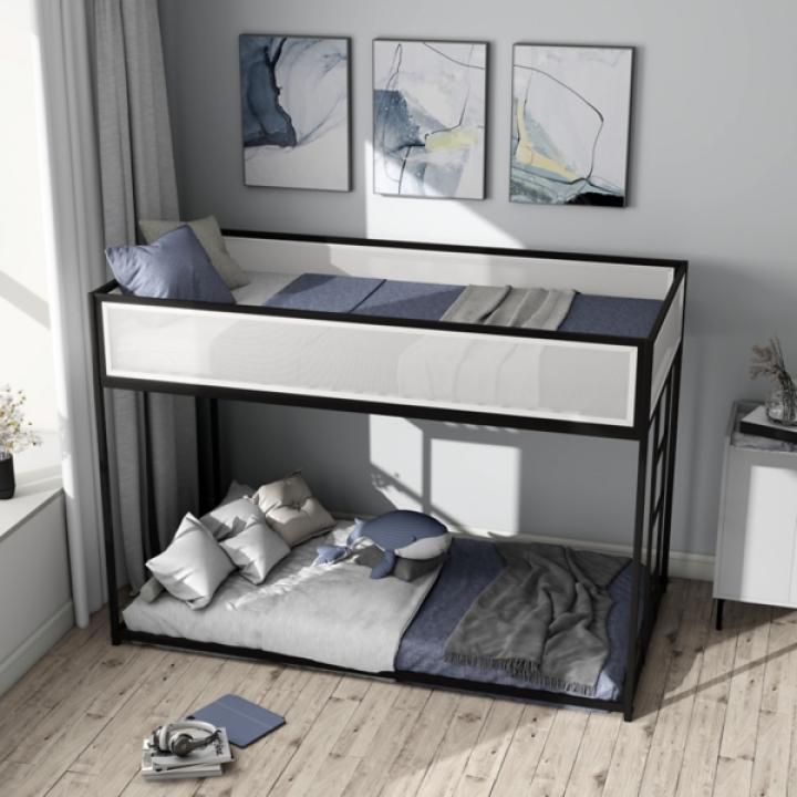 Black & White Mesh Nellie Twin Bunk Bed