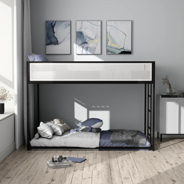 Black & White Mesh Nellie Twin Bunk Bed