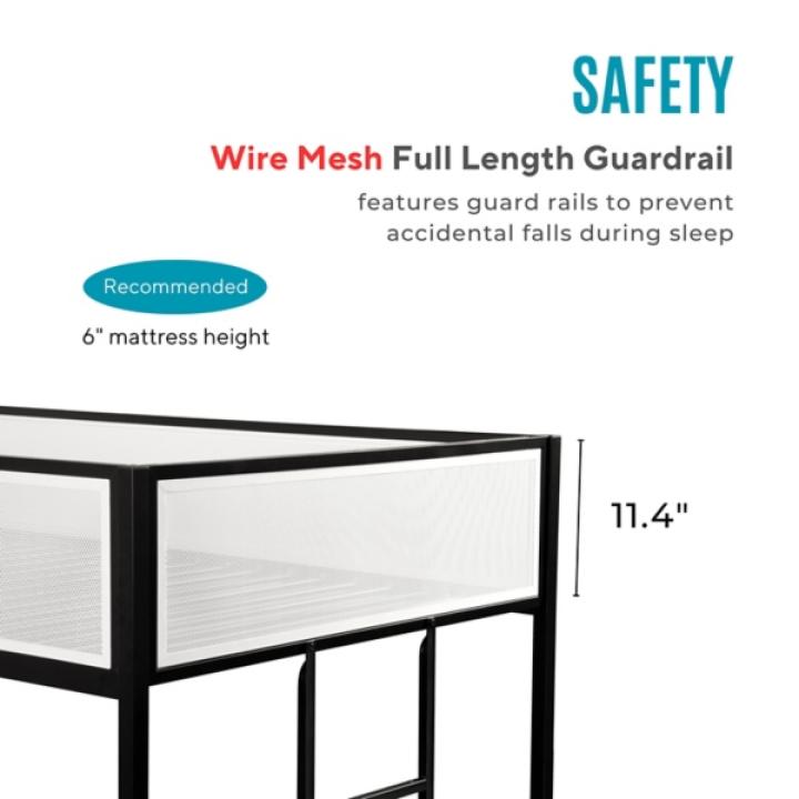 Black & White Mesh Nellie Twin Bunk Bed