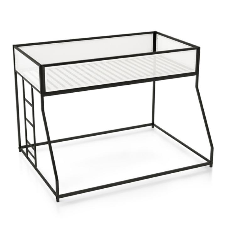 Black & White Mesh Nellie Twin Over Full Bunk Bed