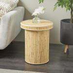 Honey Wood Cylinder Accent Table