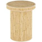 Honey Wood Cylinder Accent Table