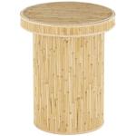 Honey Wood Cylinder Accent Table