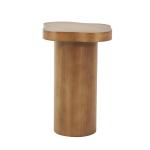 Modern Shaped Brown Wood Accent Table