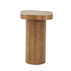 Modern Shaped Brown Wood Accent Table