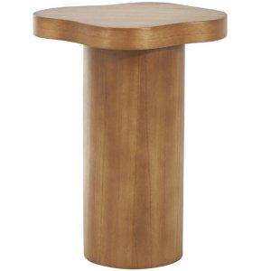 Modern Shaped Brown Wood Accent Table