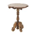 Traditional Scrolled Legs Brown Accent Table