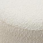 Ivory Boucle Upholstered Burlwood Ottoman