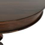 Brown Carved Pedestal Base Mango Wood Accent Table